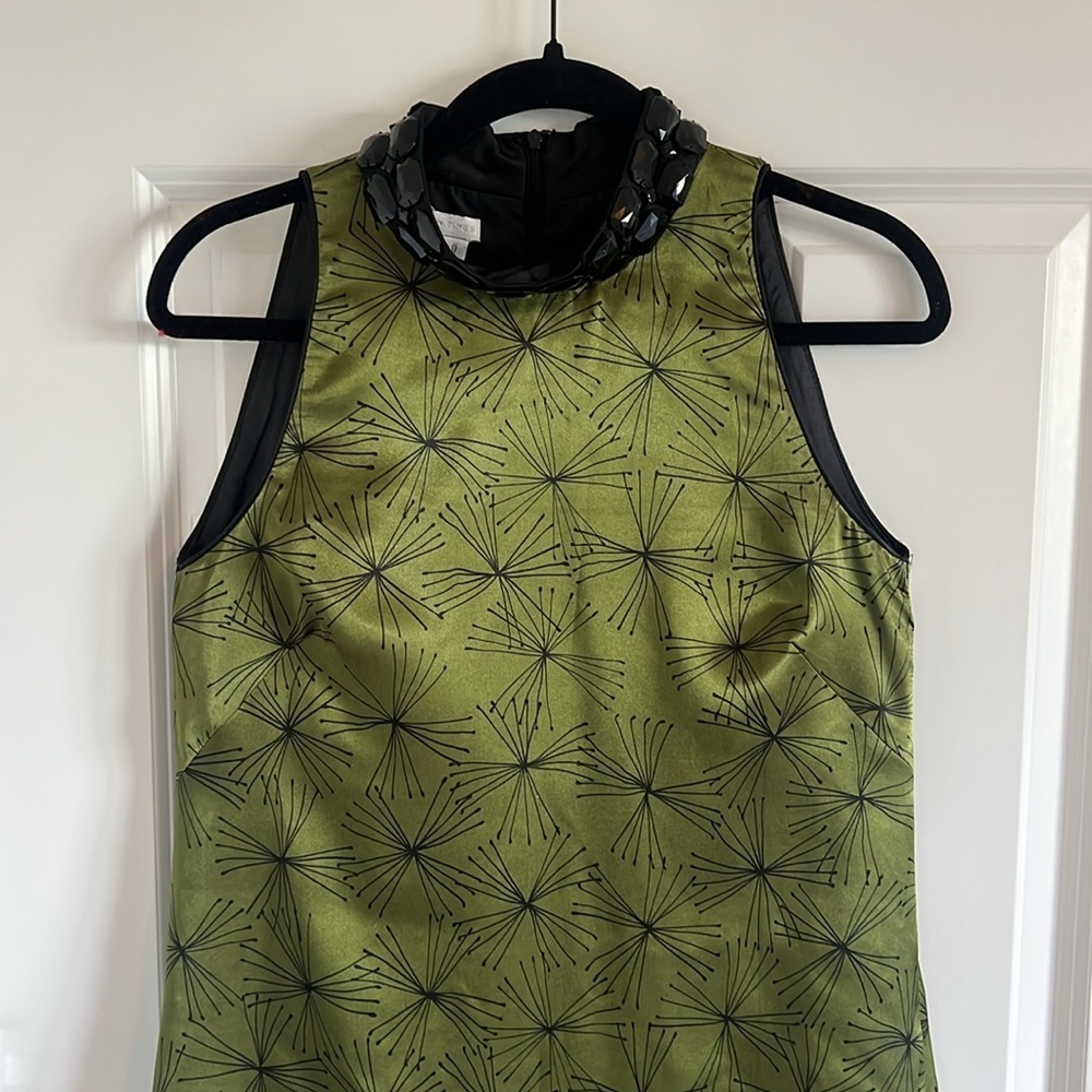Urban Chic Green Shimmer London Times Dress beaded neckline 8 - Picture 2 of 7